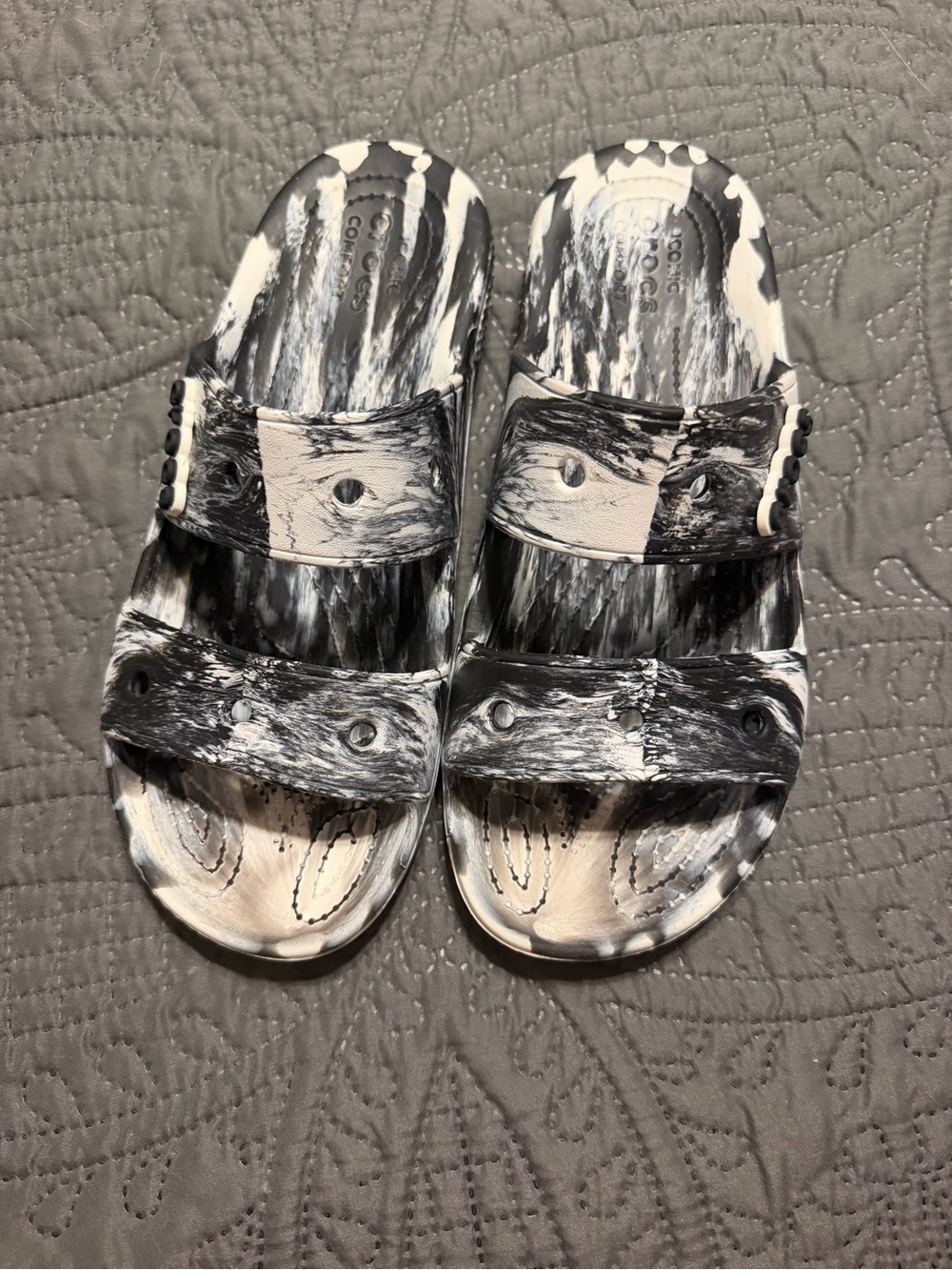 CROCS Marble Dual-Strap Slide Sandals